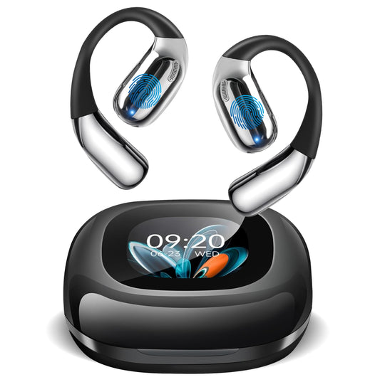 Psadhi AI Translation Earbuds Real Time, LCD Touchscreen Real-Time Translator for 144 Languages & Accents Includes Free Subscription Translation Device Earphones for Travel Business Learning, Black