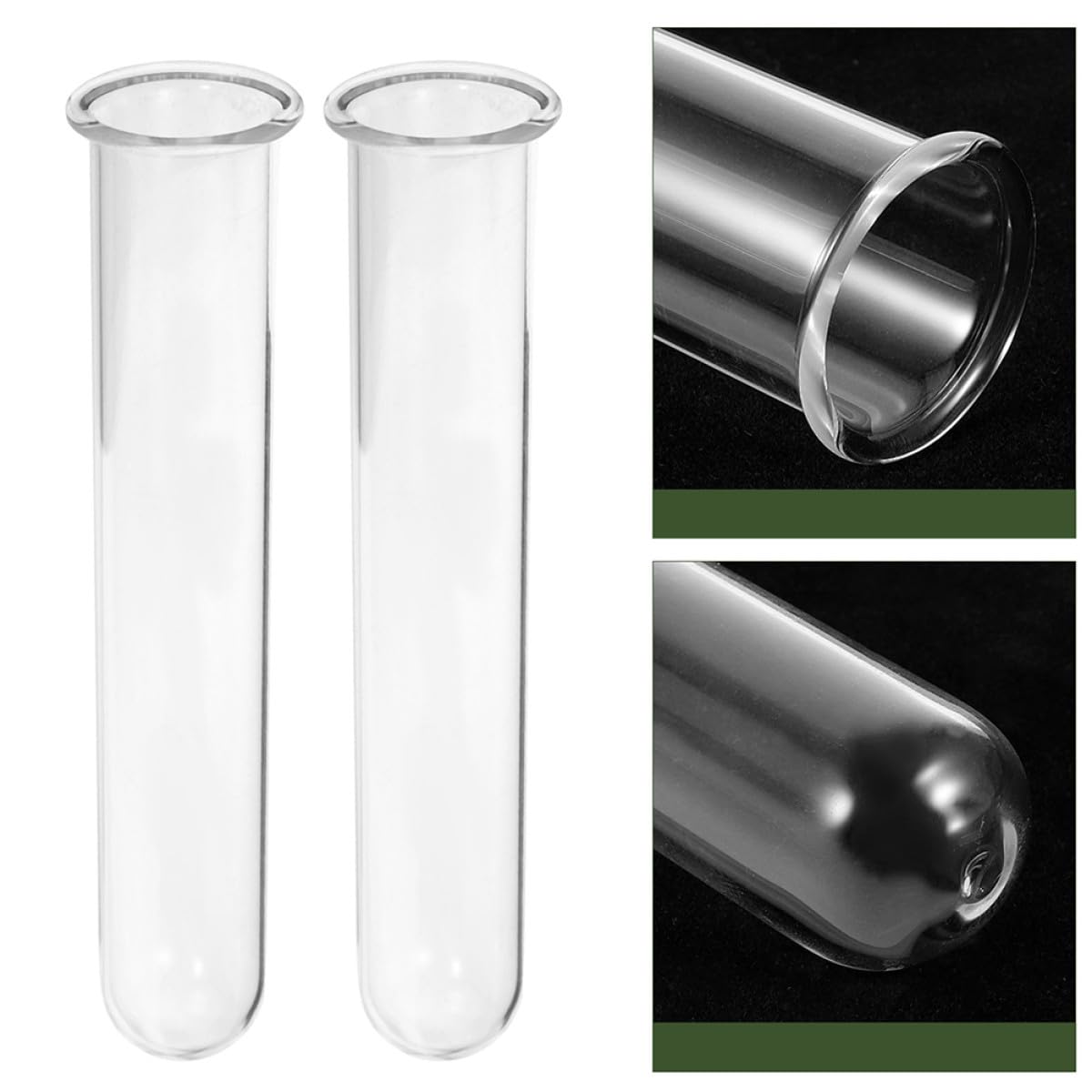 CORHAD 4pcs Glass Hydroponic Test Tube Vases 2.5x3x18cm Terrarium Supplies Desktop Propagation Station Plant Holders Glass Containers for Home Garden Office Decor
