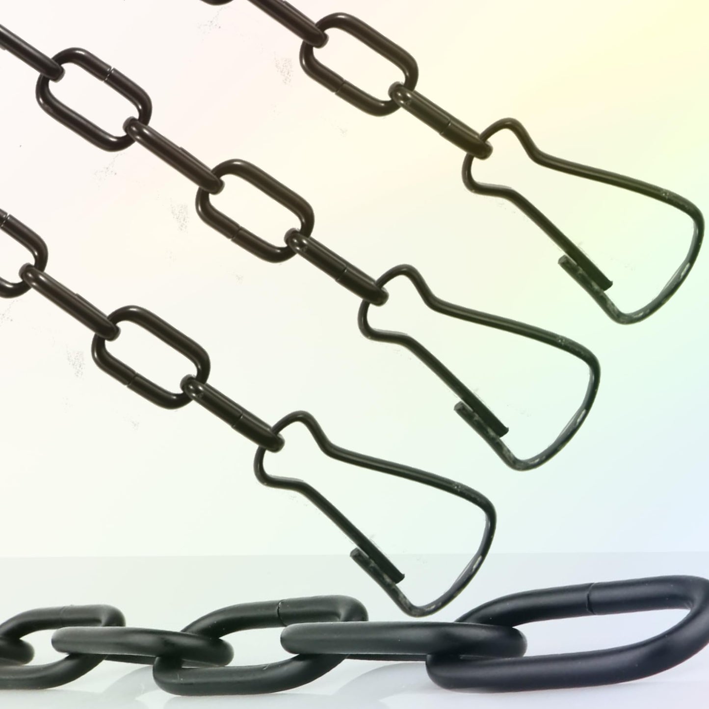 Meinvcisi Heavy Duty Black Metal Hanging Chains for Plants Pots Baskets, Replacement Chains, 23 Inch, 60 lbs Capacity, 2 Packs, Anti-Rust, Adjustable, for Heavy Planters, Bird Feeders, Lanterns.