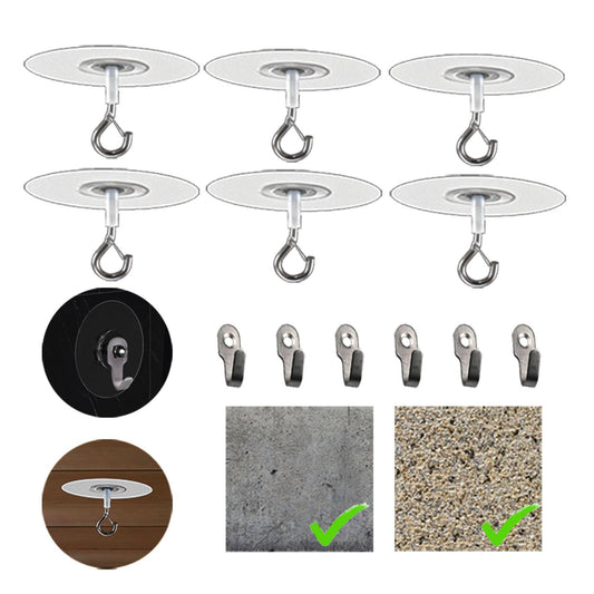 Crhexpva No Hole Adhesive Ceiling Hooks for Popcorn Concrete Textured Ceiling Unsmooth Wall Surface, No Drilling Self Adhesive Ceiling Hooks