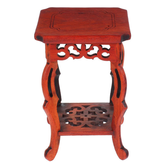 Garneck Wood Plant Stand Unique Design Small Decorative Pedestal Base for Indoor Plants 100% Natural Wood for Home and Garden Decoration
