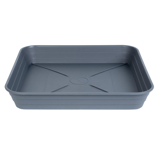 Feyvdzv 4 Pack Square Plant Saucer Tray 8 inch, 6 8 10 12 14 16 18 20 inch Heavy Duty Plastic Square Plant Saucers for Indoors Outdoor, Flower Planter Drip Trays for Pots, Seed Starting Tray