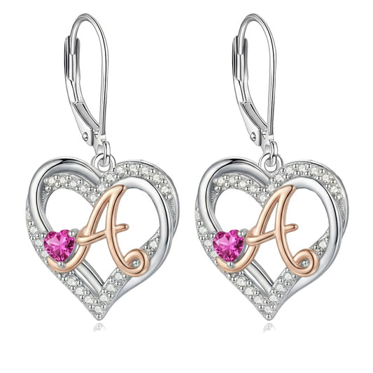 ZPMMPZ Initial Birthstone Earrings Intial Letter Dangle Drop Earrings Birthstone Jewelry Gifts for Women A & November