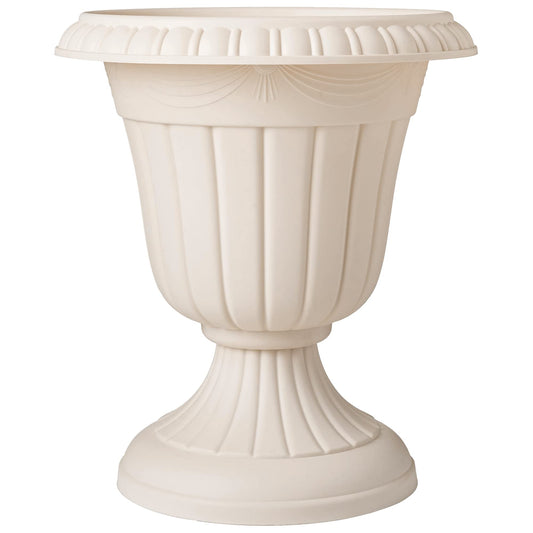 Arcadia Garden Products PL10BG Classic Traditional Plastic Urn Planter Indoor/Outdoor 15" x 13", Beige