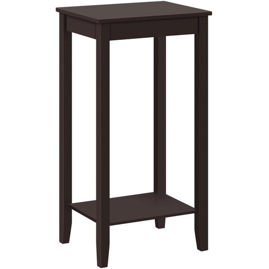 Yaheetech End Table Sofa Side Table with Open Shelf and Solid Wood Legs, Plant/Telephone Stand for Living Room, Couch, Office, Small Spaces, L15xW12xH29 Inch, Dark Coffee