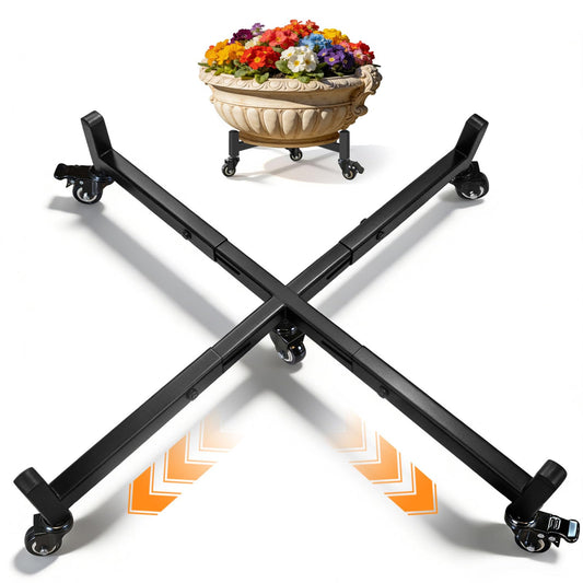 LLAXERGU Plant Caddy with Wheels, Adjustable 22" to 30" Plant Stand Indoor Outdoor Heavy Duty 300LB Rolling Plant Dolly with 360° Lockable Casters for Indoor & Outdoor Large Planters