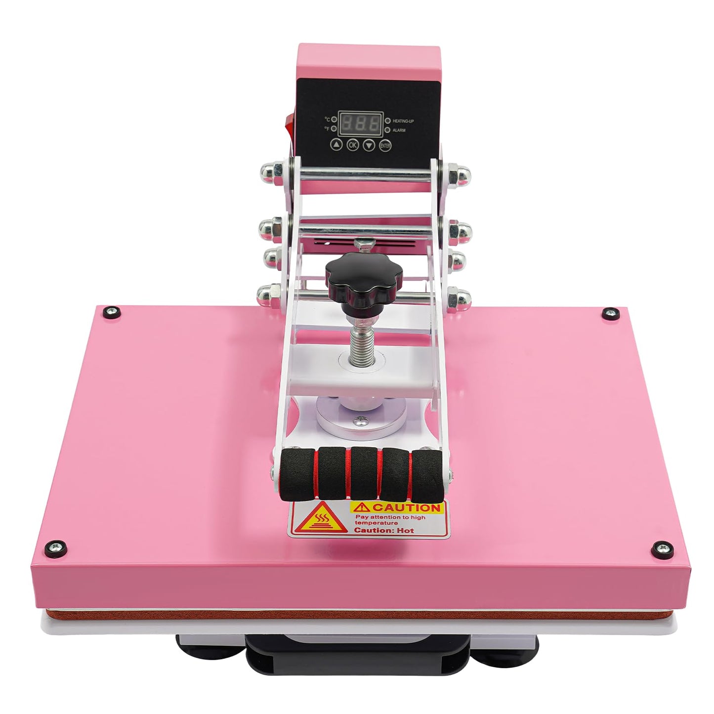 BFDIEEM Heat Press Machine for T Shirts, Digital T Shirt Pressing Machine with Soft Handle, Mini Manual Heat Presser Heavy Duty Hot Press Stamping for Clothing, Bags, Tiles, Pink 11.42 * 14.96in