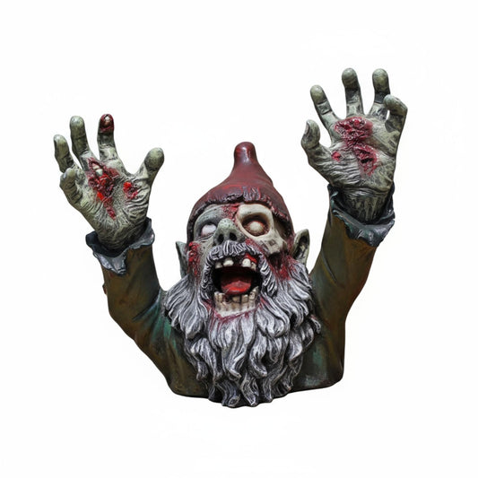 Garden Gnomes Decor, 4 Inch Scary Gnome for Patio Halloween Decoration, Garden Sculptures, Resin Yard Figurine for Garden Patio Lawn, Ornament for Mini Gift, Festive Decorations