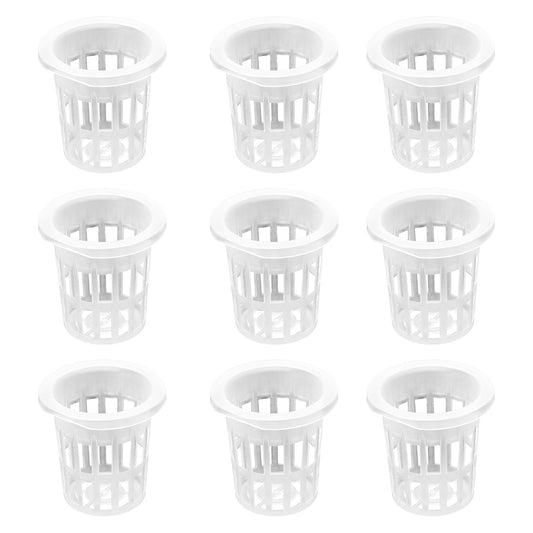 Angoily 1.5" Net Pots, 50PCS Plastic Hydroponic Net Pots Mesh Planter, Garden Hydroponic Nursery Baskets, White Planting Nursery Grow Basket Supplies, Flower Pot Cup