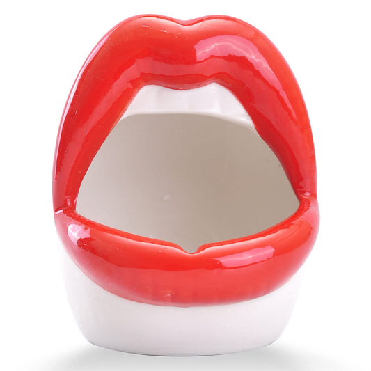 WHJY Sexy Lips Planter Pot, Ceramic Succulent Planter - Red