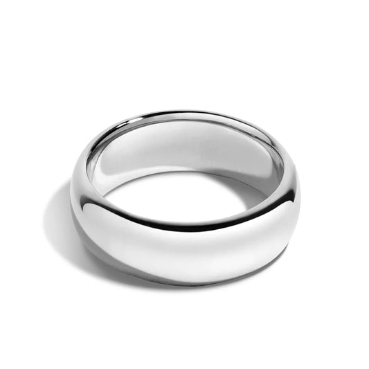 Tioneer Jewelry | Sterling Silver Plain Dome Wedding Band | Wedding Band for Women & Men | Sterling Silver Jewelry, Silver, 7mm, Size 8