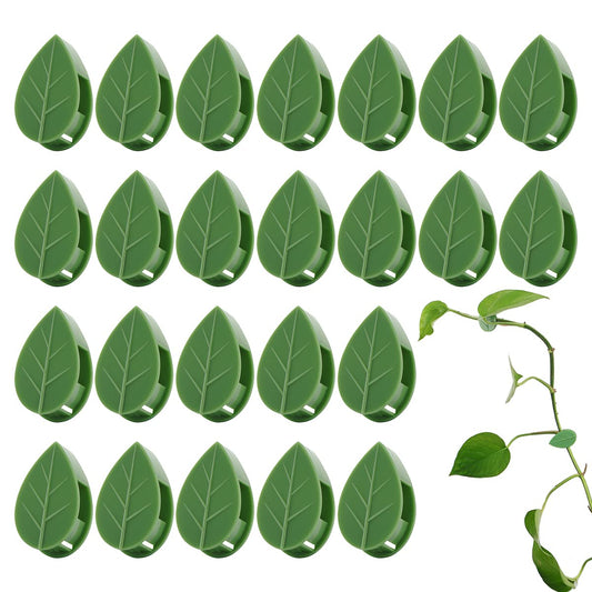 LUCKJUJU 40 Pcs Plant Climbing Wall Fixture Clips Self-Adhesive Hook Vines Traction Clips Invisible Holder Garden Green Leaf Simulation Self-Adhesive Hook Wire Fixing Supporting