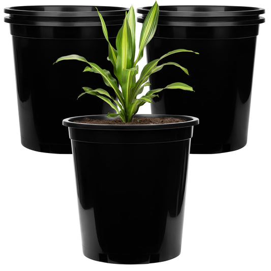 GREANER 5 Gallon Pots for Plants, Flexible Durable Plant Nursery Pots for Flower Herb Vegetable Seedling Tree Fruit(Black)