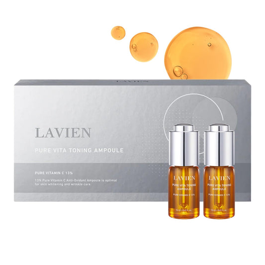 Lavien Pure Vita Toning Ampoule - 13% High Concentration Serum - All Skin Types - 14 ml Bottle