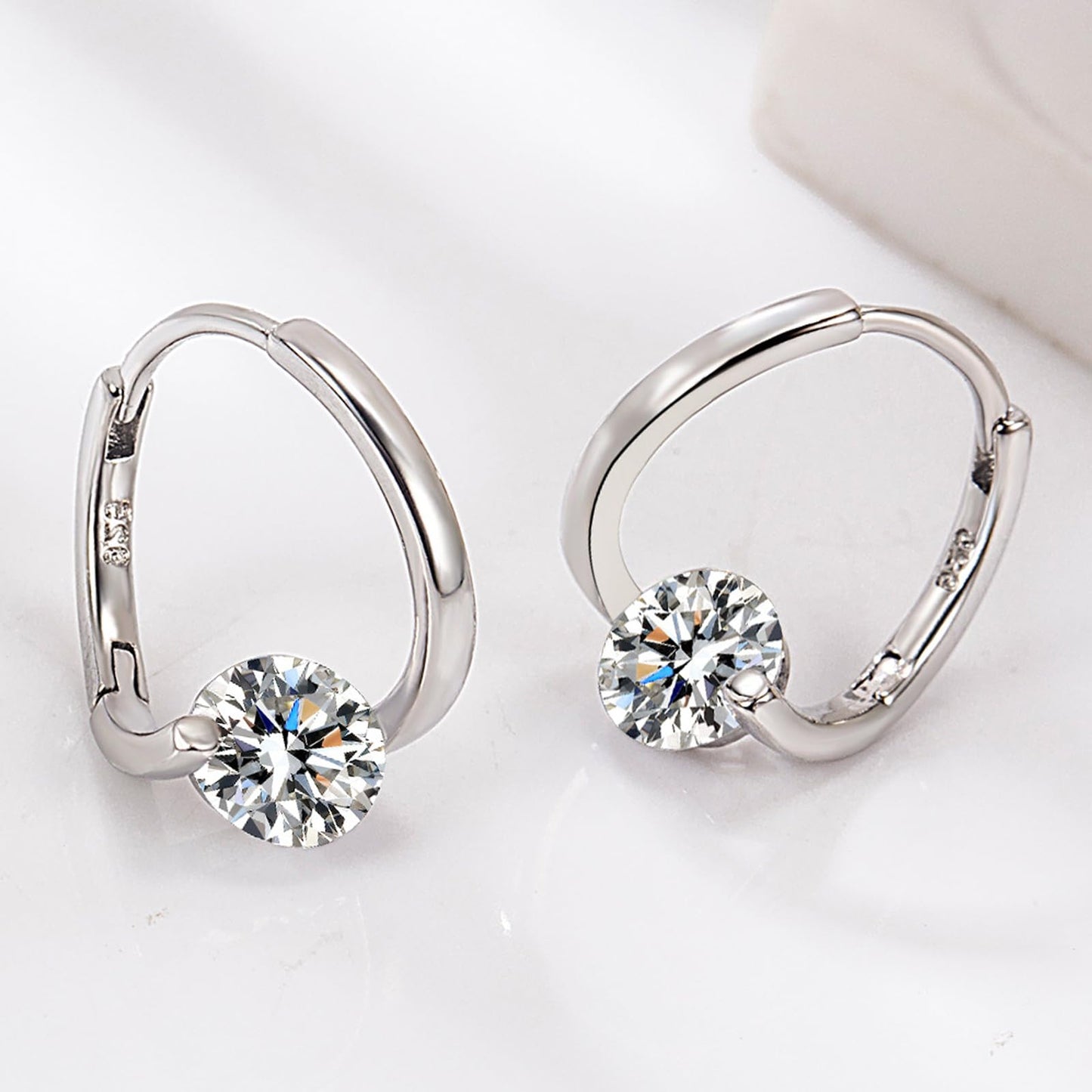 Histone Lymphvity Slimming Earrings for Weight Loss Women 2 Pairs Flysmus Drainage Germanium Earrings Minimalist CZ Hoop Earrings Charm Jewelry Gift (B)