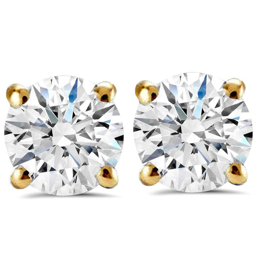 Pompeii 1 Carat (ctw) Diamond Studs in 14k Yellow Gold Lab Grown (HI,VS)