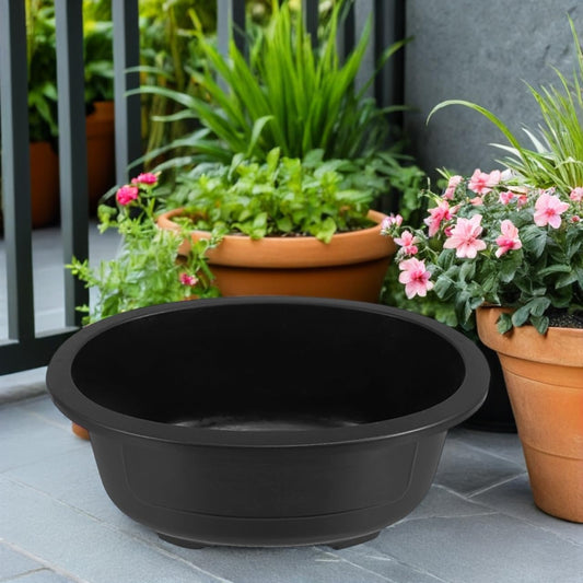 Hemoton 2pcs Large Oval Flower Pots Drainage for Indoor and Outdoor Gardening Modern Bonsai for Home Office Decor and Balcony Use