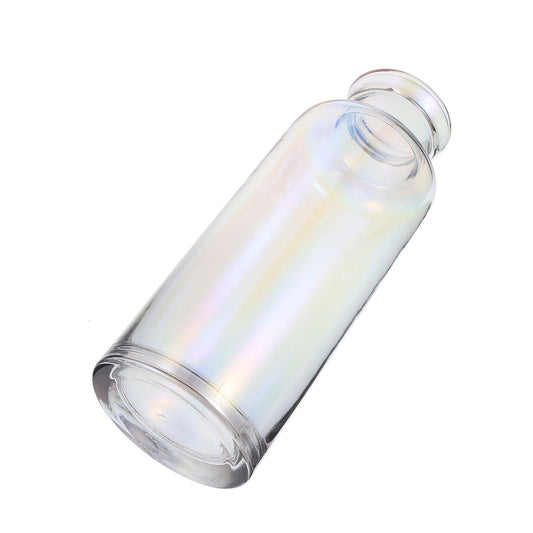 SEWACC Colorful Glass Vase for Hydroponic Plants, Small Desktop Glass Planter, Home Decoration Terrarium for Indoor Flowers, Rainbow Gradient Hydroponics Vessel