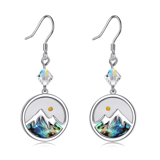 AOBOCO Mustard Seed Earrings 925 Sterling Silver Crystal Round Drop Dangle Earring Religious Christain Faith Jewelry Gifts for Women