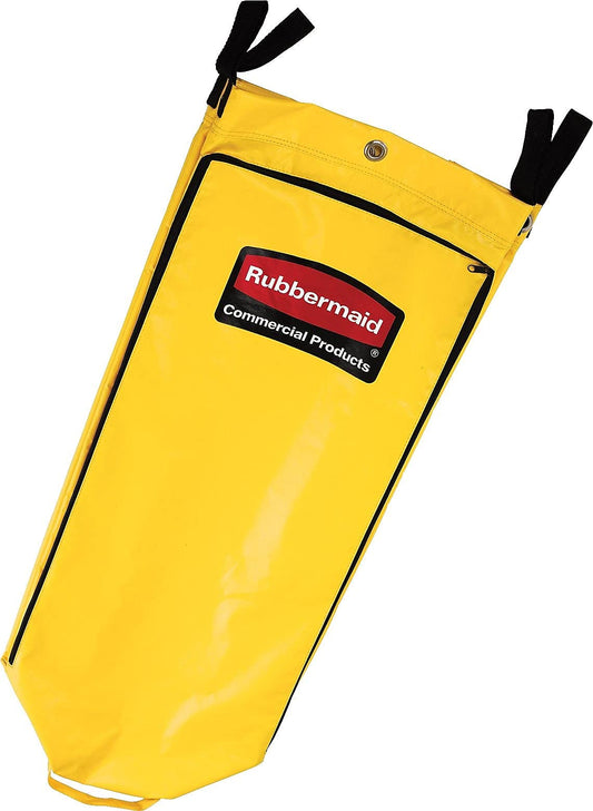 Rubbermaid Commercial High Capacity Vinyl Janitorial Cleaning Cart Bag Waste/Trash/Laundry/Linen Collection for Restraurant/Café/Office/School/Motel/Facility 34 Gallon Yellow