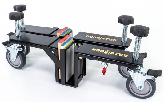 Door Stud Heavy with Infinite Spacer - The Original Door Installation Tool for Home Improvement - Vertically Adjustable for Pre-Hung & Slab Doors - 500-lbs Weight Capacity