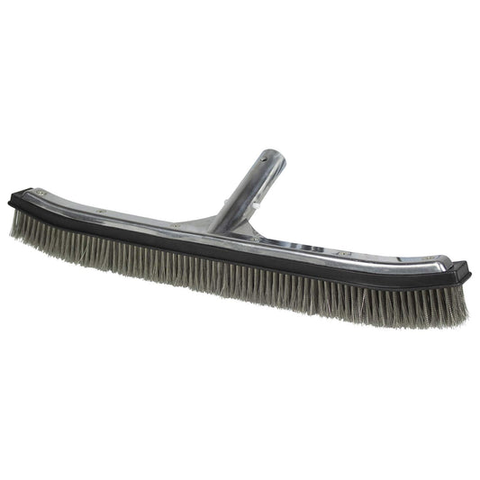 Poolmaster 18-Inch Stainless Steel Pool Algae Brush, Heavy-Duty Aluminum Back, for Gunite Concrete Pools and Spas, Wide Head for Fast Wall and Floor Cleaning