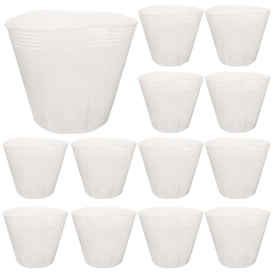 Yardenfun Clear Plastic Plant Pot Liners with Drainage Holes 6.10X5.70X4.52 Inches Set of 10 Nursery Pot Inserts for Garden Balcony Home Planting