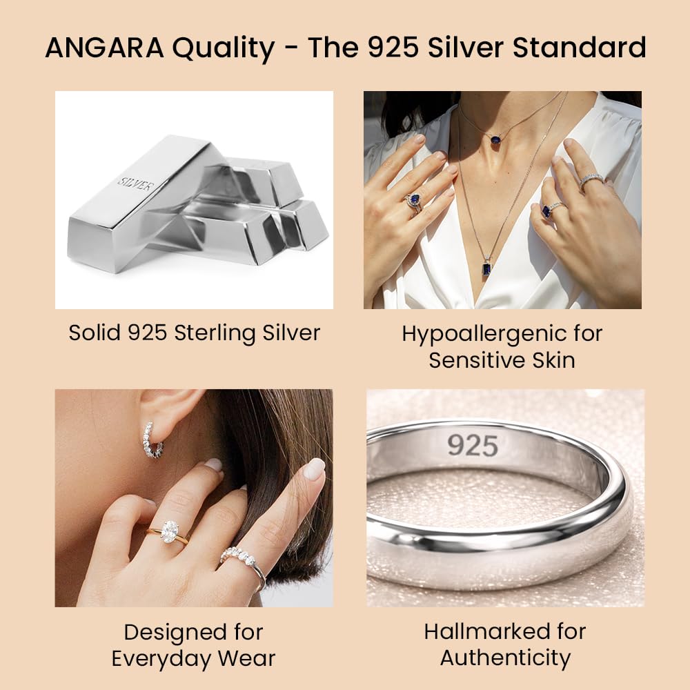 Angara Natural Blue Sapphire Pendant for Women | Heart-Shaped Blue Sapphire Infinity Pendant with Diamond Accents in Sterling Silver | September Birthday, Gemstone Jewelry Gift | AAA | 4mm