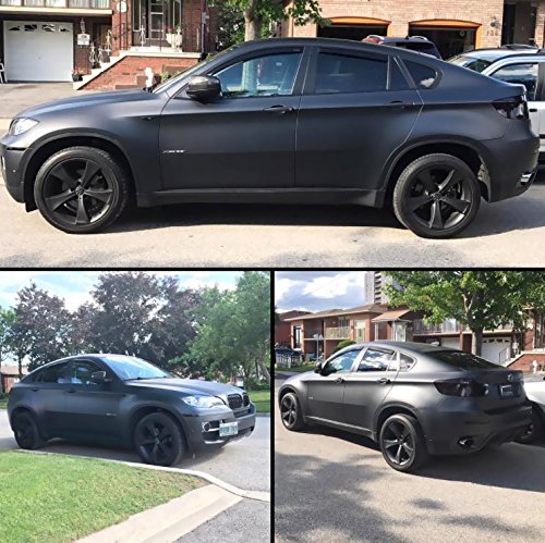 VViViD Satin Flat Matte Stealth Jet Black 5ft Vinyl Wrap Roll with Air Release Technology (5ft x 20ft)