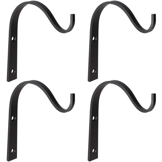 Mkono 4 Pack Iron Wall Hooks for Hanging Plant Lanterns, Plant Hanger Fence Metal Bracket for Bird Feeders, Wind Chimes, Mason Jar Sconces, Light Outdoor Indoor Rustic Home Decor, 6 Inch