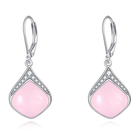 Pink Teardrop Earrings for Women Sterling Silver Cubic Zirconia Teardrop Drop cubic Zirconia Dangle Earrings Jewelry Christmas Gifts for Women