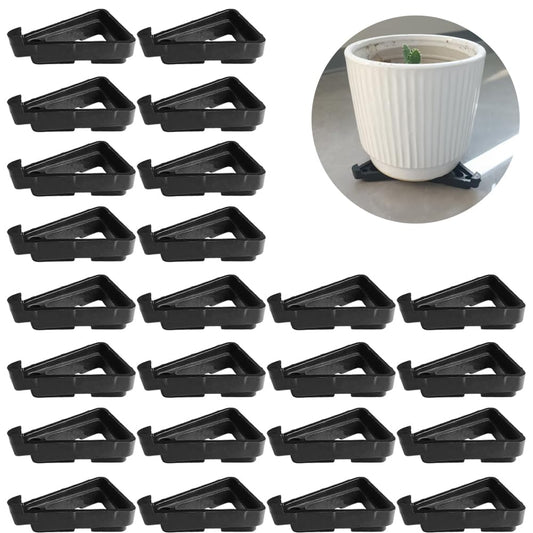 Ruinuonice Pot Feet for Outdoor Planters,Invisible Breathable Pot Stands Toes Lifters for Heavy ndoor Outdoor Planters & Gardening Plant Container (Black-24 Pcs)
