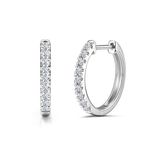 Agvana 0.78 Ct. Tw. Lab-Grown Diamond Hoop Earrings in Sterling Silver (D-E Color, VS Clarity) Fine Jewelry Anniversary Birthday Gifts for Women Her, Size 20MM
