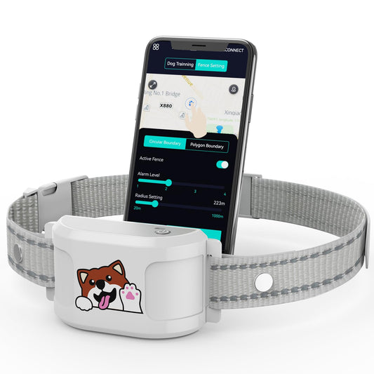 GPS Wireless Dog Fence with Free App, Electric Fence System with Training Collar, Portable Fence for Outdoor Use, Rechargeable Waterproof, Adjustable Pet Containment System for Outdoor Use