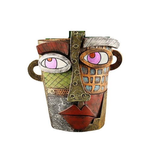 Beranosoer Abstract Rainbow Head Planter, Graffiti Face Planter with Drainage, Flower Plant Pots for Indoor Plants A Small Size