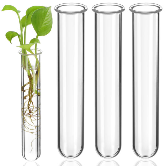 Toddmomy Glass Plant Propagation Tubes, 4Pcs Replacement Clear Test Tubes for Plant Propagation Station, Hydroponic Water Vases for Cuttings Flower Arranging, 5.89in