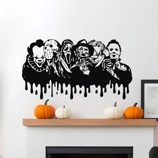 Vinyl Wall Art Decal - Horror Classics - 16" x 30" - Horror Classics Seasonal Halloween Quote Sticker for Entryway Storefront Office Living Room Scary Spooky Decor