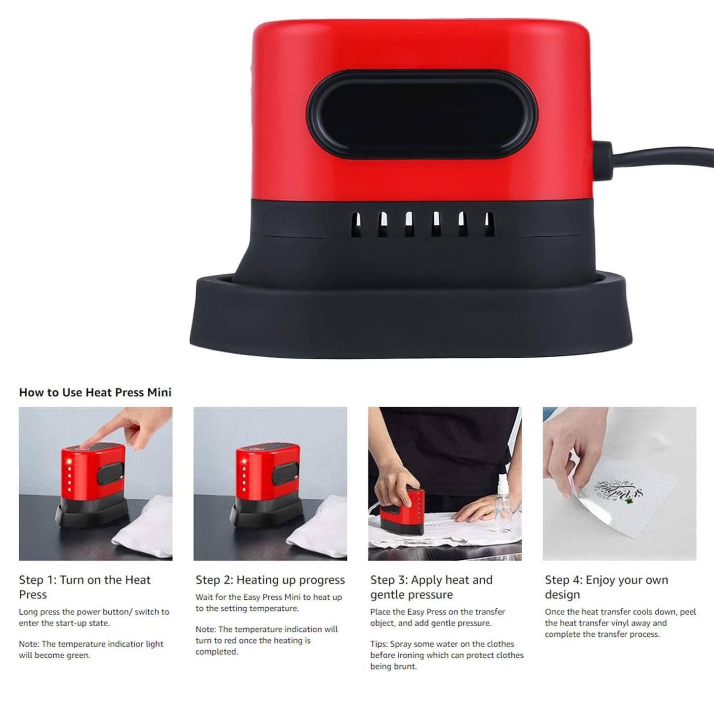 BJSYM Heat Press Machine Multifunctional Mini Heat Press Machine Embossing DIY Digital Transfer Printing Machines for T-Shirts Shoes