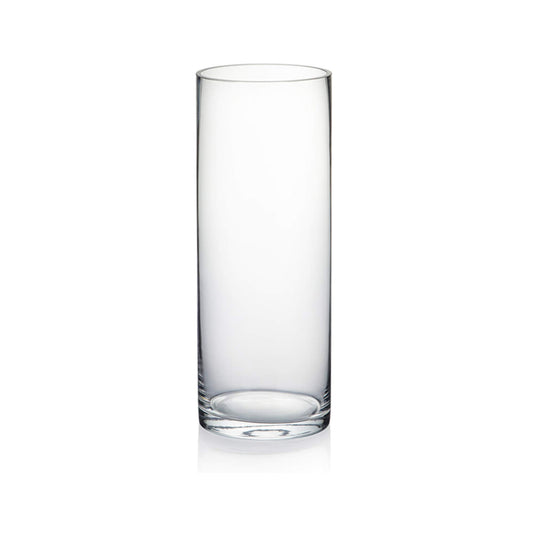WGVI Quality Thick Clear Cylinder Glass Vases, 3" W x 8" H, Bud Vase Skinny Narrow Floral Bouquet Flower Container for Wedding Centerpieces Tabletop Home Accent Décor Brush Pen Holder, 1 Piece