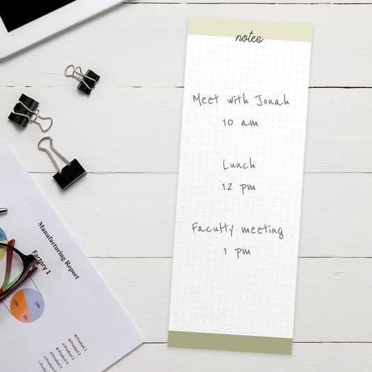 Productivity Sticky Note Assortment/Set of 3 Multi-Color Note Pads / 3" x 8" Daily Task Trackers / 50 Sheets Per Pad/Made in USA