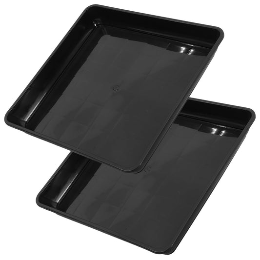 DOITOOL 16 Inch Square Plant Saucer Tray for Flower Pots Plastic Planter Drip Tray Holder Indoor and Outdoor Pot Drainage Saucer 2 Pack