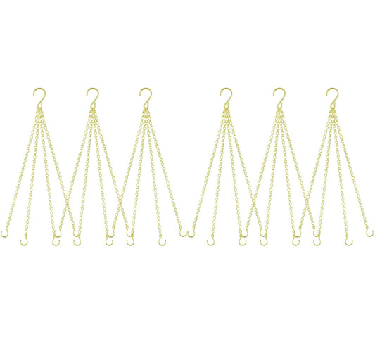 garini 6 Pack, 23 Inch Hanging Baskets Chain, Gold Hanging Chains with Hooks, Replacement Plant Hangers for Planters, Bird Feeders and Lanterns