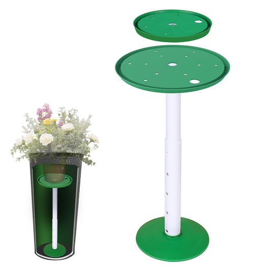 pocezo Adjustable Height Planter Inserts for Large Pots, Portable Planter Filler Plant with 11-17" Rise , 6" Base, 8" or 10" Top (Green, shorts)