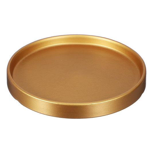 YELARXI 6.7 Inch Ceramic Plant Saucers, Round Flower Planter Water Trays Ceramic Plant Saucer Pot Tray -Fitting for (Outdoor/Indoors/Garden/Planting/Water/Flower/Coffee) Gold
