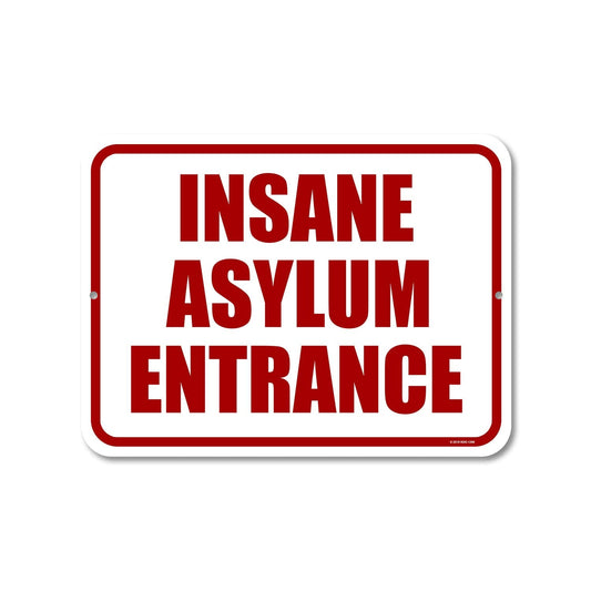 Honey Dew Gifts Halloween Decor, Insane Asylum Entrance 9 inch by 12 Inch Funny Home Decor, Halloween Decorations Outdoor, Gag Gifts for Adults, HDG-1296