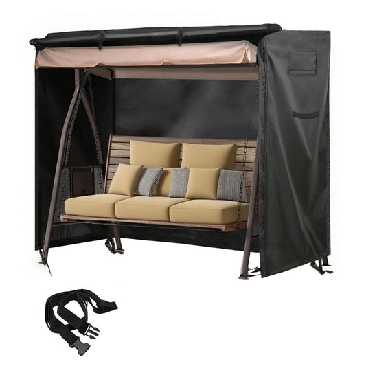 Outdoor Swing Covers 3 Seater Waterproof Patio Hammock Garden Porch Swing Cover Garden Glider Chair Cover UV Resistant Swing Canopy Covers All Weather Protection (87 x 49 x 67inch)