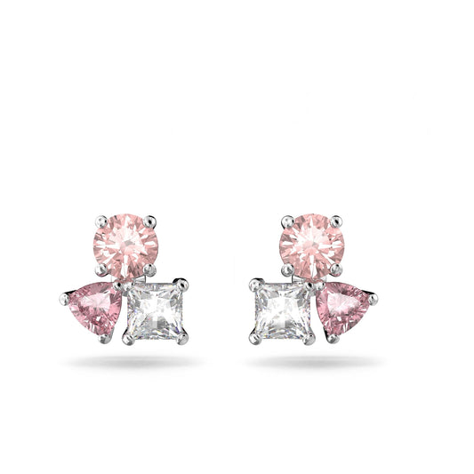 SWAROVSKI Attract earrings, Multicolored, Rhodium Finish