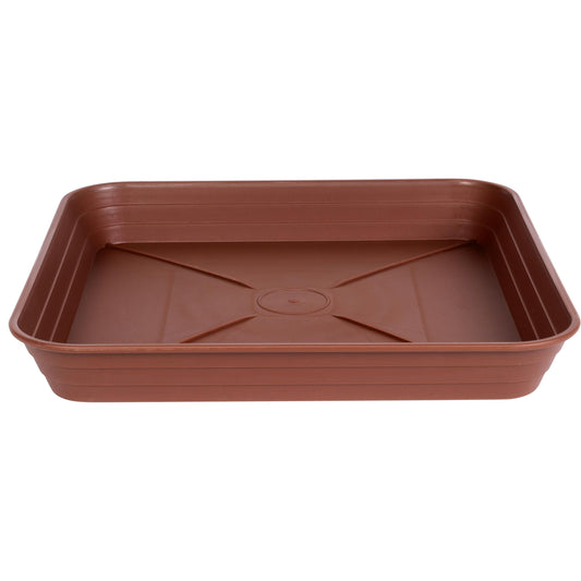 Feyvdzv 4 Pack Square Plant Saucer Tray 8 inch, 6 8 10 12 14 16 18 20 inch Heavy Duty Plastic Square Plant Saucers for Indoors Outdoor, Flower Planter Drip Trays for Pots, Seed Starting Tray