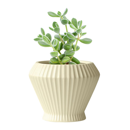 OXART 7.7 Inch Plant Pot, Modern Ceramic Pots for Indoor Plants, Plant Pots for Outdoor Flower Pot with Drainage Hole, Home Garden Decor Planters, Yellow