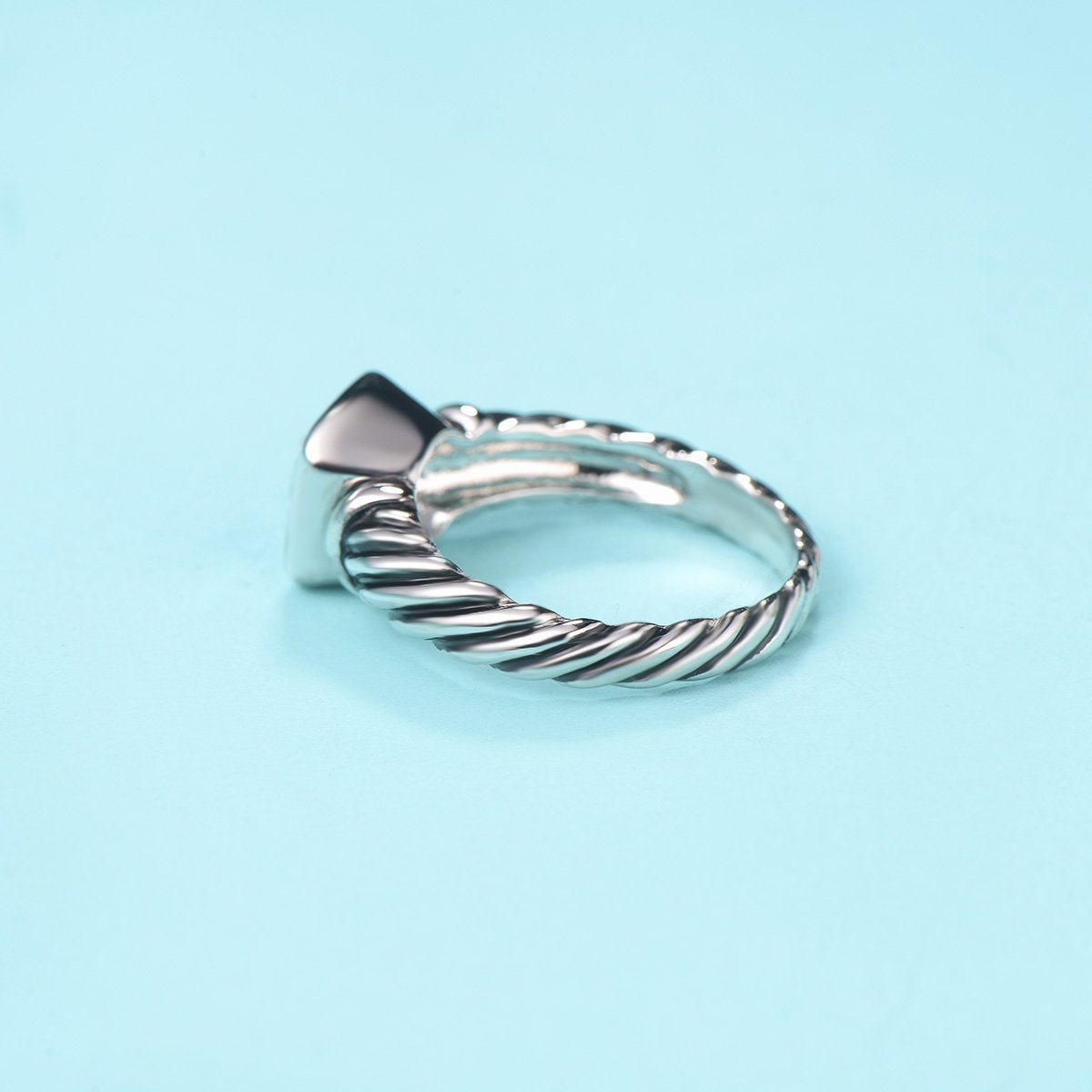 UNY Jewel Twisted Cable Wire Petite CZ Ring Designer Inspired Fashion Brand Christmas Valentine Women Dupes Jewelry Gift (Red, 7)